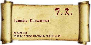 Tamás Kisanna névjegykártya